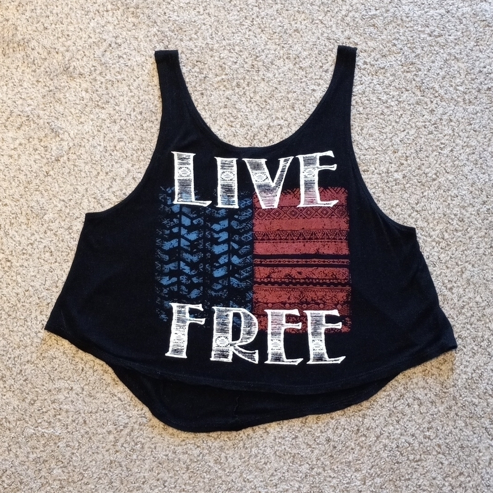 Tea n rose LIVE FREE crop top, size medium